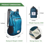 4Monster 24L Packable Hiking Backpack Side and Dimension View