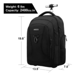 AMBOR Carry On Rolling Backpack Dimension View