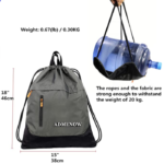 Amatory Gym Drawstring Backpack Dimension View