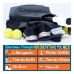 Athletico Compact City Tennis Backpack Compartment View