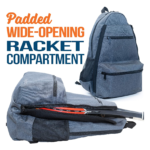 Athletico Compact City Tennis Backpack Racket View