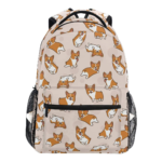 Baihuishop Cute Little Corgi Design Backpack Front View