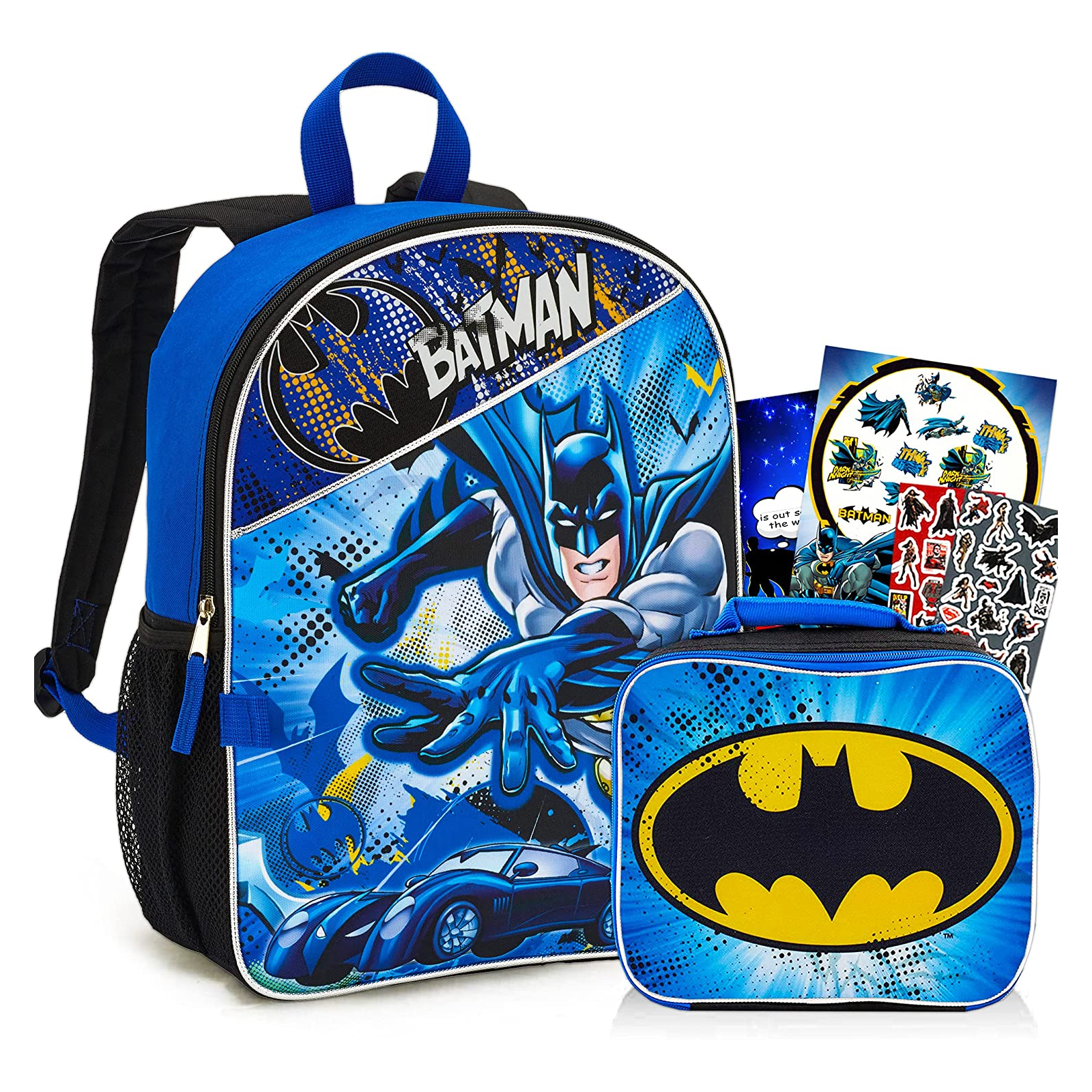 Batman Backpack with Lunchbox Set Front View