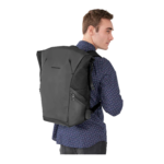 Briggs & Riley Delve Large Roll Top Laptop Backpack Wearing View