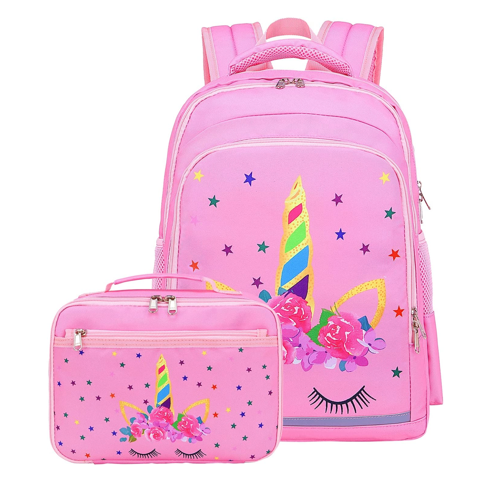 CAMTOP Girls Backpack with Lunch Box Front View