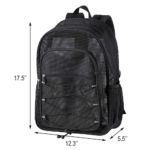 COVAX Heavy Duty Mesh Backpack Dimension View