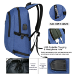 Cafele Anti-theft Laptop Backpack Side View
