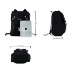 Demon Chest Cat Embroidery Canvas Backpack Dimension View