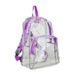 Eastsport Clear Backpack with Printed Straps - Side View