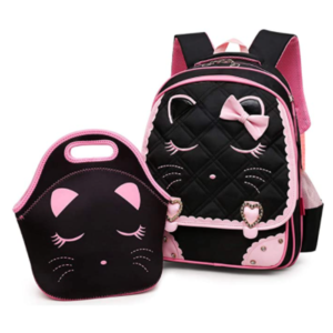 Efree Cat Face School Backpack