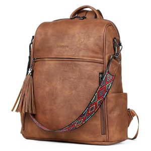 FADEON Women Leather Backpack Front View