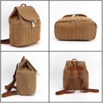 Felice Ann Straw Woven Backpack Exterior View
