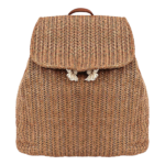 Felice Ann Straw Woven Backpack Front View