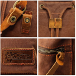GEARONIC TM 21L Vintage Canvas Backpack Details View