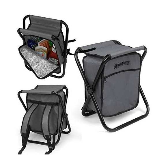 GigaTent Folding 3 in 1 Stool Cooler Backpack Front View