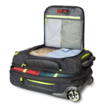 High Sierra AT8 Carry On Wheeled Duffel Upright Front Pocket View