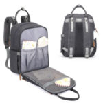 Iniuniu Diaper Bag Backpack Front Pocket and Back View