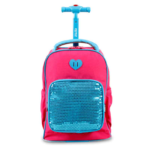 J World New York Kids' Sparkle Rolling Backpack Front View