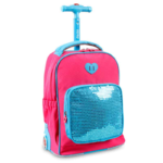 J World New York Kids' Sparkle Rolling Backpack Side View