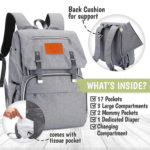 KeaBabies Explorer Diaper Bag Backpack Back View