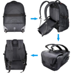 Kroser Premium Wheeled Backpack มุมมองด้านหลัง