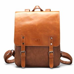 LXY Leather Laptop Backpack Front View
