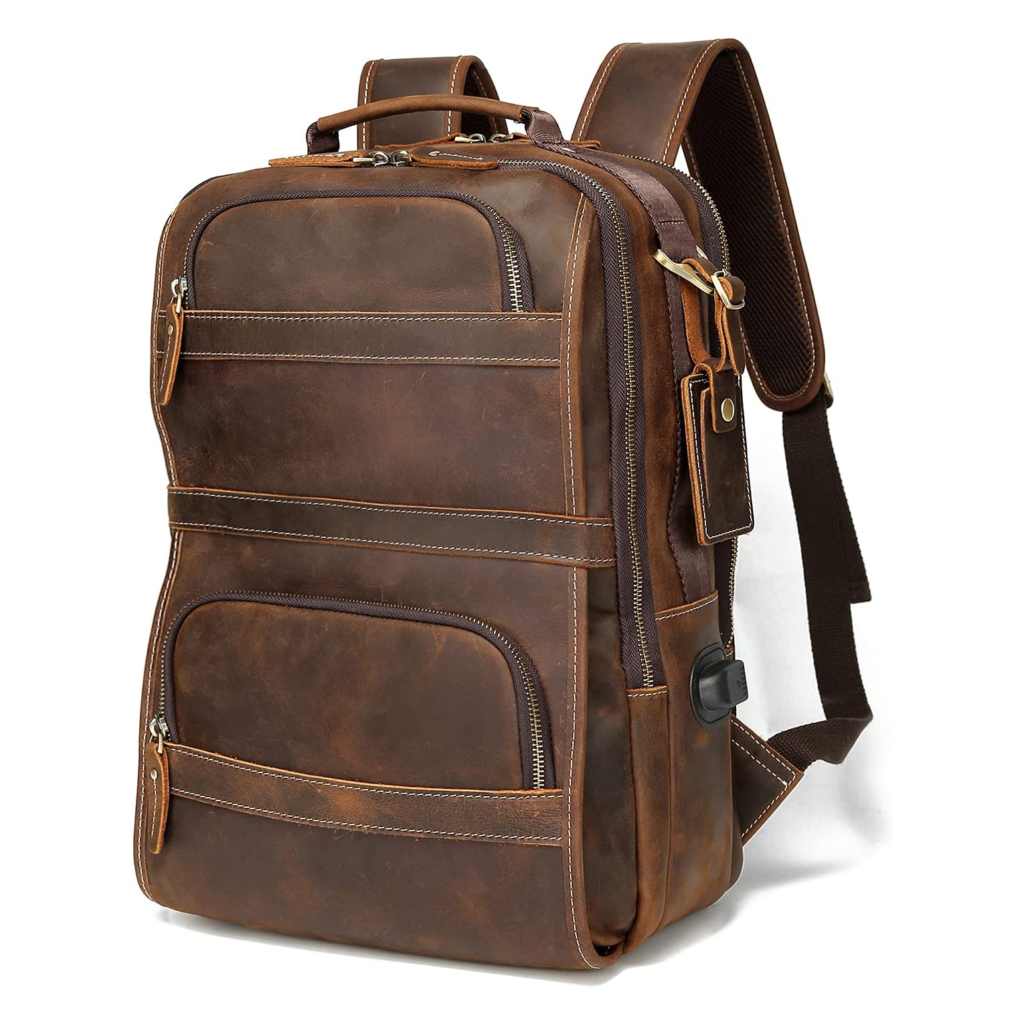 Compare Lannsyne Vintage Genuine Leather Backpack - Backpacks Global