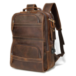 Lannsyne Vintage Genuine Leather Backpack Front View