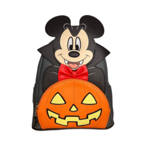 Loungefly Wampir Mickey ze świecącym w ciemności dyniowym plecakiem — widok z przodu