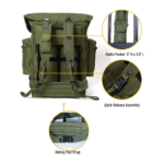 MT Military Rucksack Alice Pack Army Backpack and Butt Pack - Back View