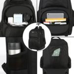 Matein Wheeled Rolling Backpack External Pocket View