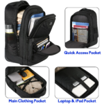 Matein Wheeled Rolling Backpack Interior View