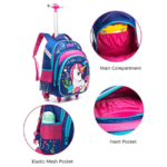 Meetbelify Childrens Rolling Backpack Detail View