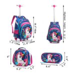 Meetbelify Childrens Rolling Backpack Dimension View