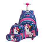 Meetbelify Childrens Rolling Backpack Front View