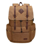 Modoker Canvas Leather Laptop Backpack Front View