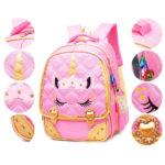 Moonmo Unicorn Girls Backpack with Lunch Bag Exterior View
