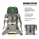 Mountaintop 70L Internal Frame Hiking Backpack Back View