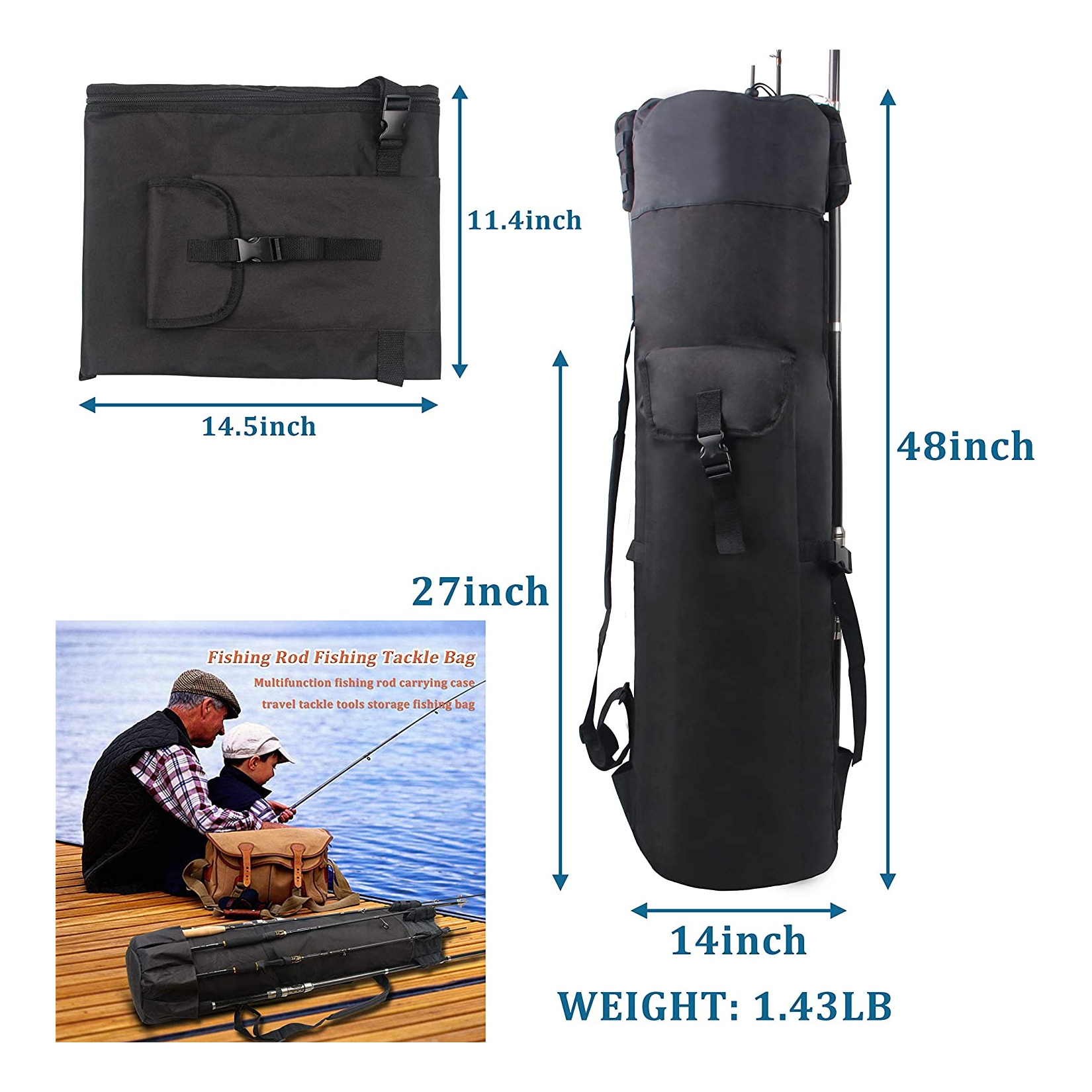 Compare OROOTL Fishing Rod Bag Pole Holder Carrier - Backpacks Global