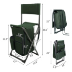 PORTAL Lightweight Backrest Stool Cooler Backpack Dimension View