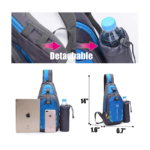 Peicees Sling Backpack Side and Dimension View