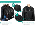 PetAmi Deluxe 2-Way Entry Pet Carrier Backpack Back Detail View