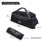 REDCAMP Foldable Duffle Bag with Wheels Dimension View