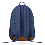 Staples Dalton Denim Backpack with Patches Back View