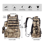 Sucipi Fishing Tackle Backpack Dimension View