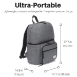 Super Real Business Bluetooth Cooler Backpack with Speakers Dimension View