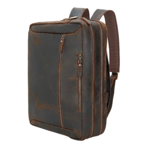 TIDING Leather Convertible Backpack Front View