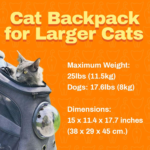 The Fat Cat Dimensionsansicht des Katzenrucksacks