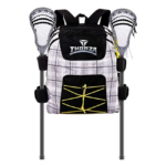 Thorza Tampilan Depan Lacrosse Backpack dengan Stick