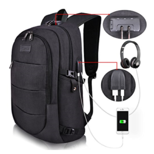 Tzowla Vue de face du sac à dos antivol pour ordinateur portable